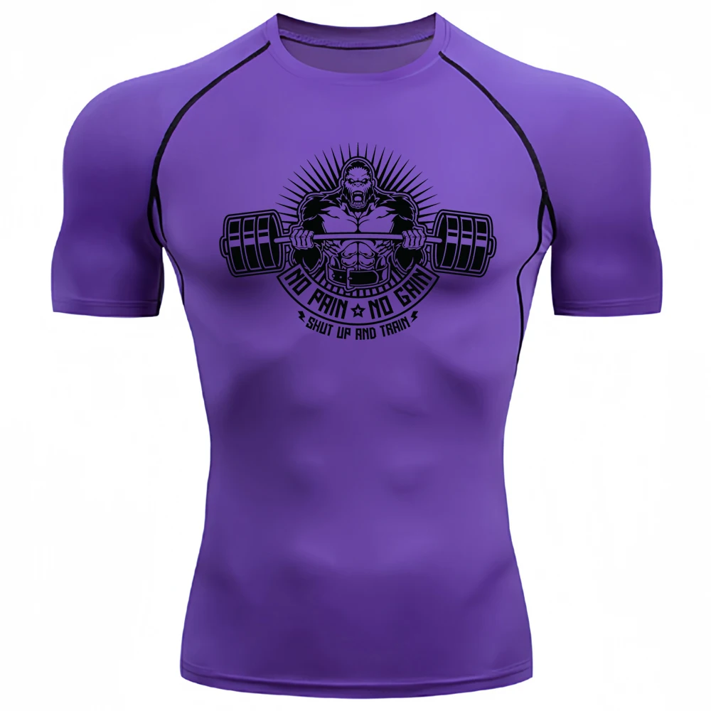 Camiseta de ginástica de compressão masculina, Respirável, Secagem rápida, Training Tees, Fitness, Tops de corrida, Corrida, Jogging, Verão