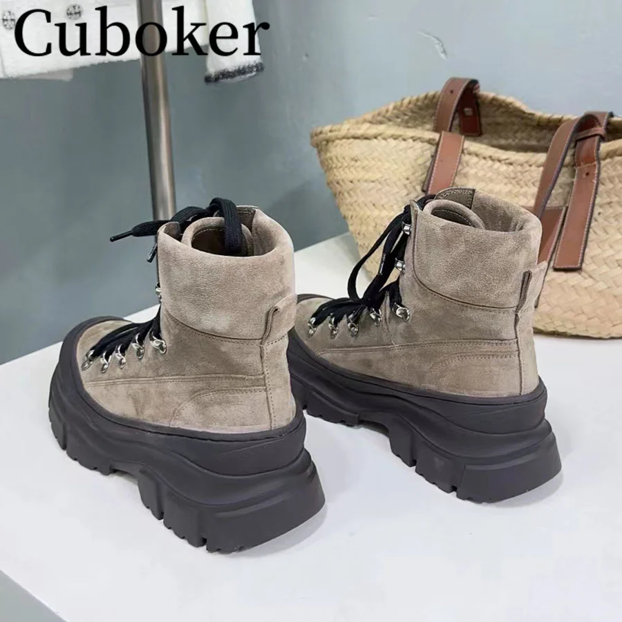 Hot Warm Winter Designer 2023 Brand Boots Snow Boots Women Round Toe Thick Sole Lace up Female Platform Boots for Women mujer