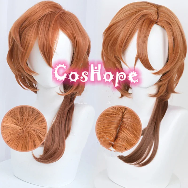 Chuuya Nakahara Cosplay Wig Men 55cm Brown Wig Cosplay Anime Cosplay Wig Heat Resistant Synthetic Wigs