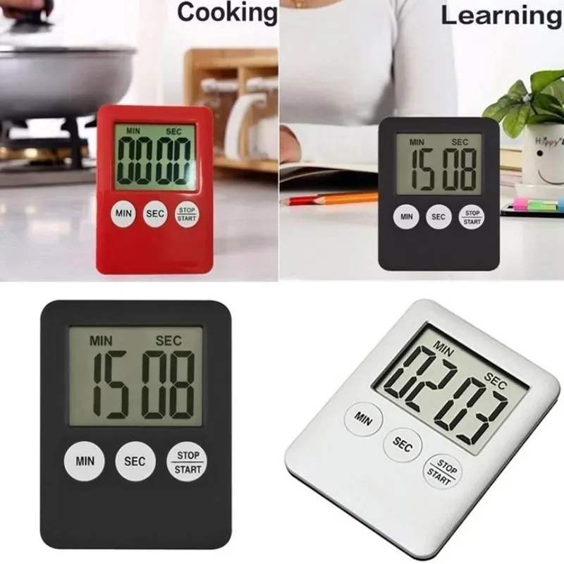 Kitchen Timer Magnetic Cooking Digital LED Display Loud Alarm Minute Second Count Up Countdown Countup Boiling Eggs TimerDING