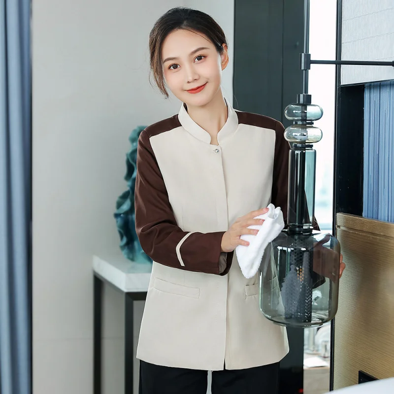 Schoonmaken Werkuniform Hotelkamer met lange mouwen Huishoudelijk personeel Set Eigendom Mall Vloerreiniging Tante Herfstwerkkleding