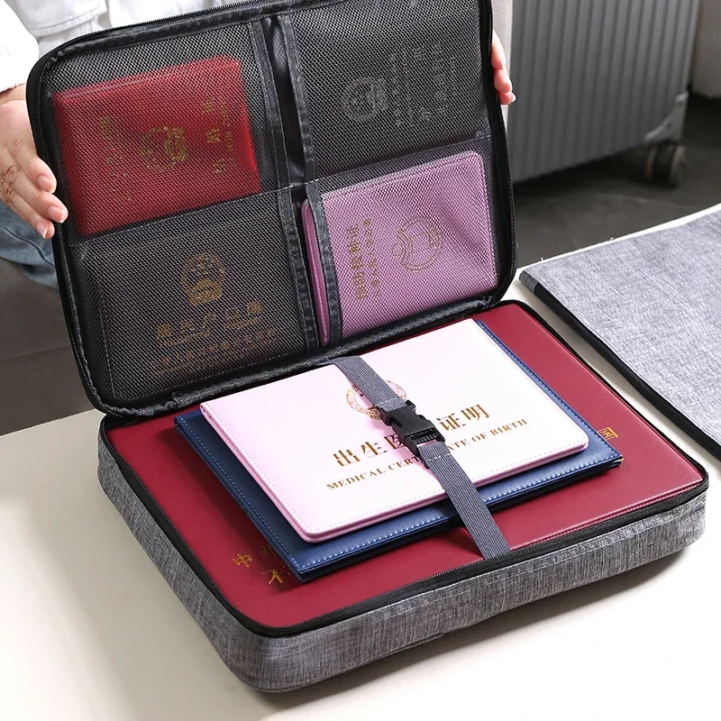 Portable Briefcase Travel Essentials Document Storage Bags Waterproof Electronic Supplies Information File Organize Folder Items