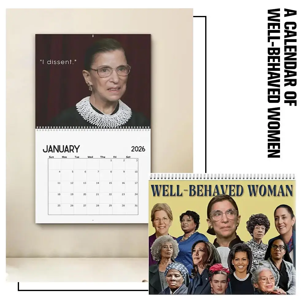 

2026 Well-Behaved Women Wall Calendar, 11" x 8.5" Feminist Wall Calendar 2026, Feminist Merch Gift for Women, Office Colleagues