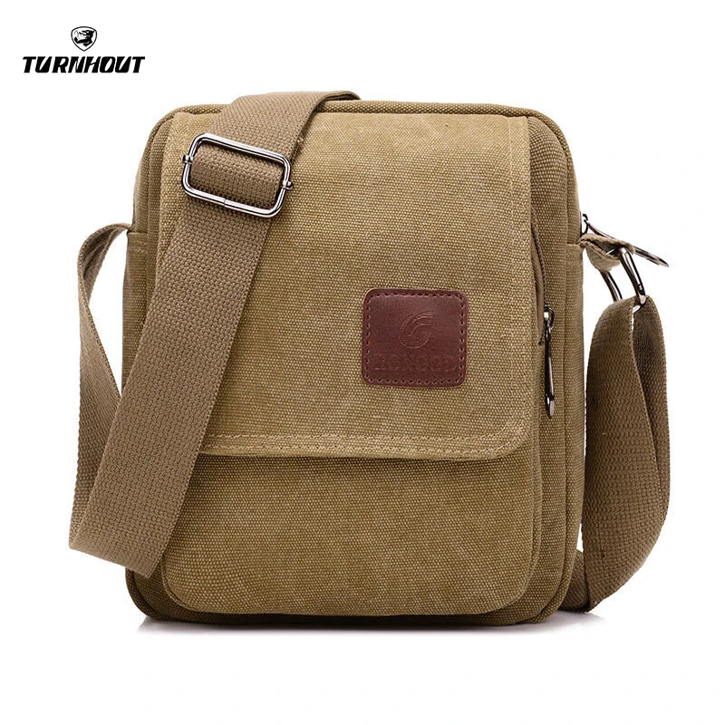 Men's Casual Style Canvas Shoulder Messenger Bags Multi-pocket with lid Handbag Crossbody Flap Bag For Man Business Sling Bag