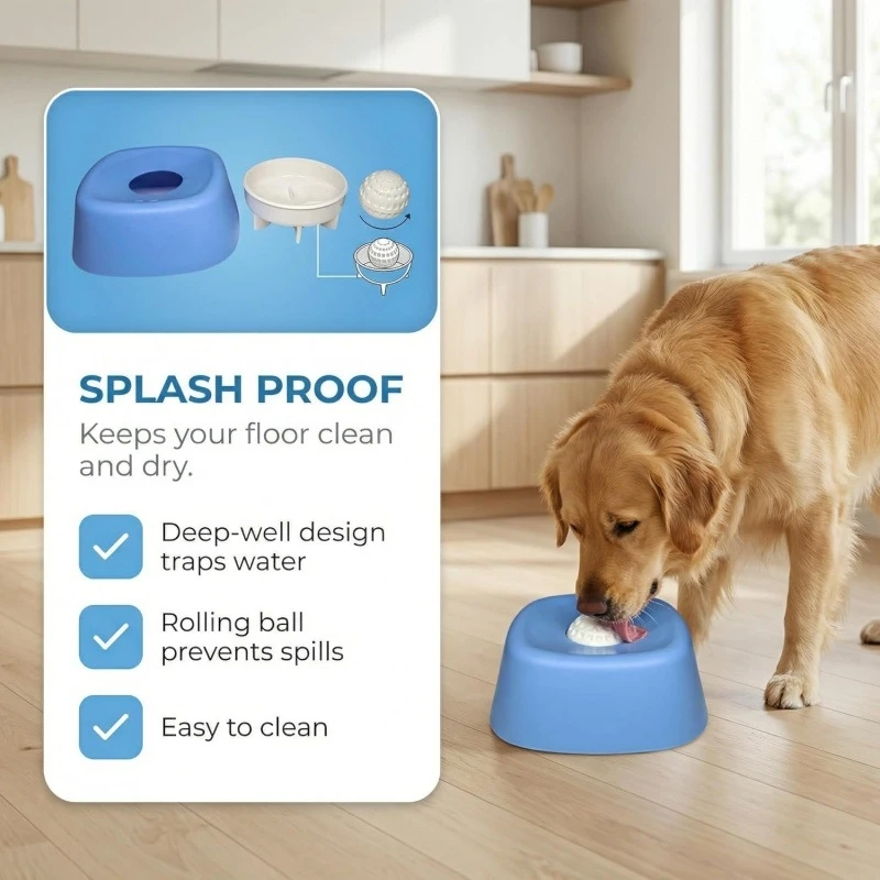 Comedero Lento para Mascotas, Tazón Antideslizante para Perros y Gatos, Plato para Comer Saludablemente