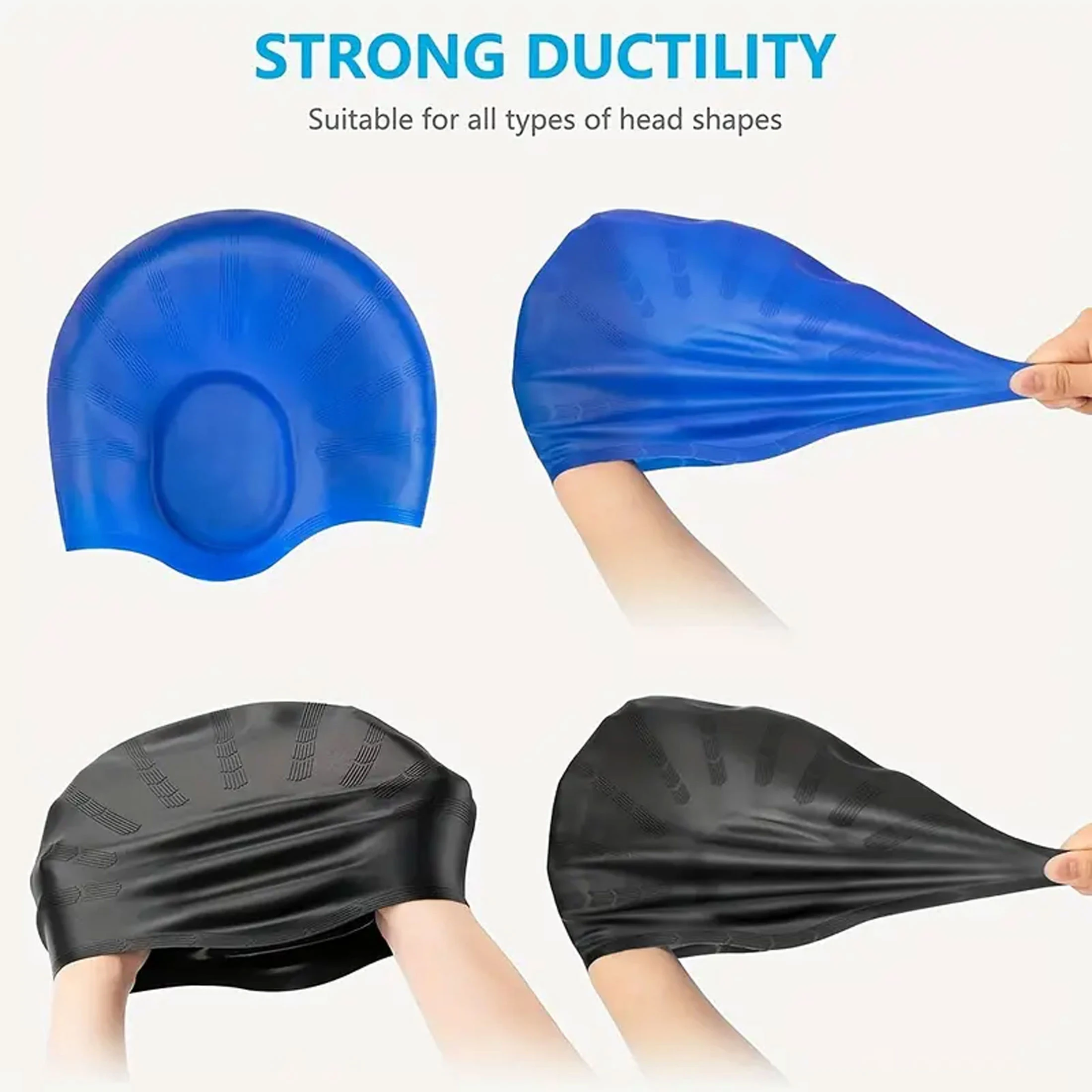 Waterproof Swimming Cap High Elasticity Ears Protection Large Silicone Diving Cap for Enhanced Comfort and Durability