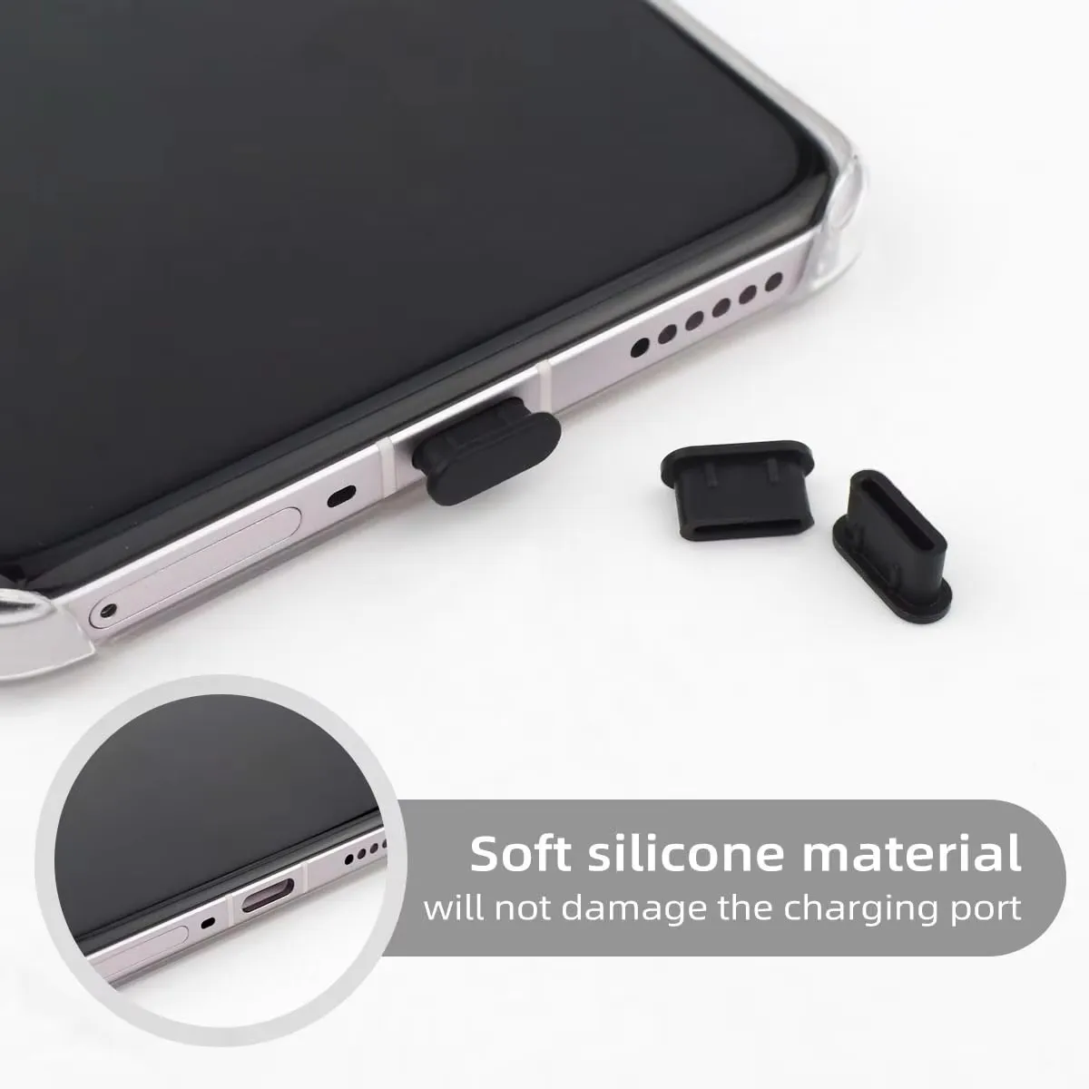 1/20Pcs Type C Anti-Dust Plugs Silicone USB C Charging Port Dust Cover Protector for iPhone 15 16 Samsung Galaxy S25 Dustplug