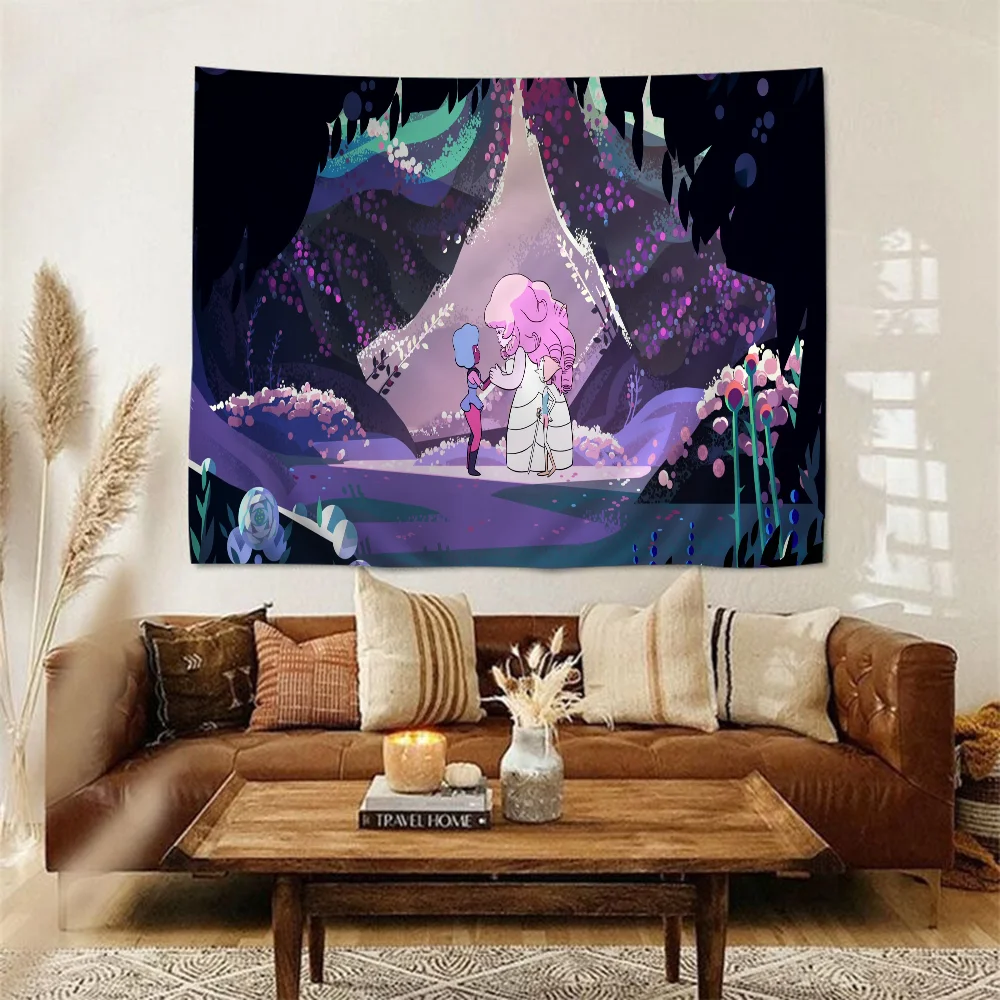 S-Steven U-Universe Printed Large Wall Tapestry Indian Buddha Wall Decoration Witchcraft Bohemian Hippie Decor Blanket