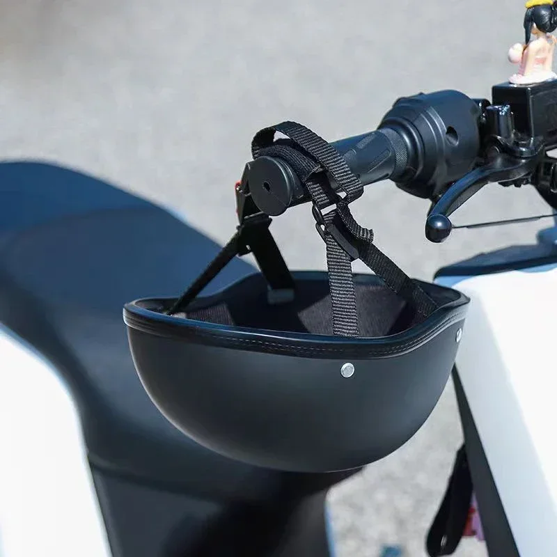 

Винтажный мотоциклетный шлем-круизер, немецкий шлем на половину лица, мотоциклетный шлем, ярко-черный автомобильный Стайлинг