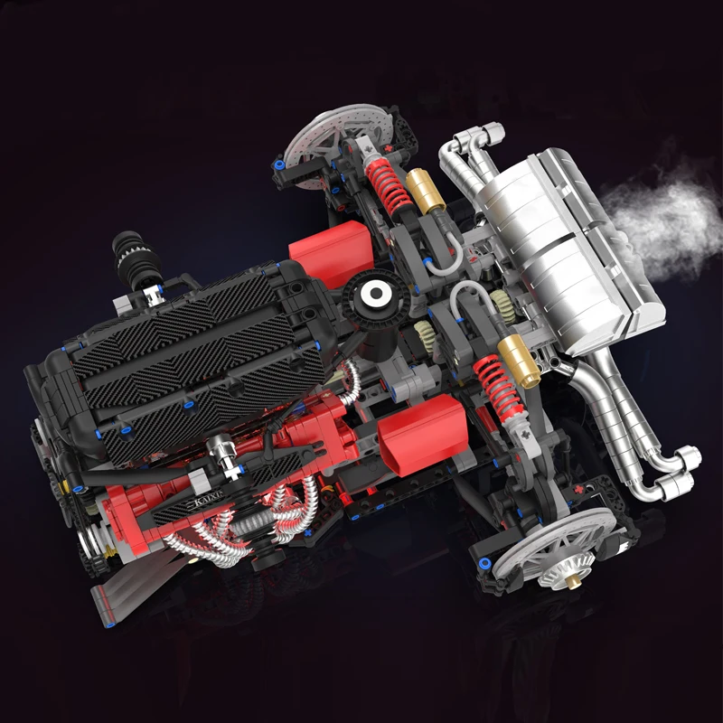 Enzo v12 motor moc carro esportivo bloco de construção modelo alta dificuldade montagem tecnologia máquinas série brinquedo presente