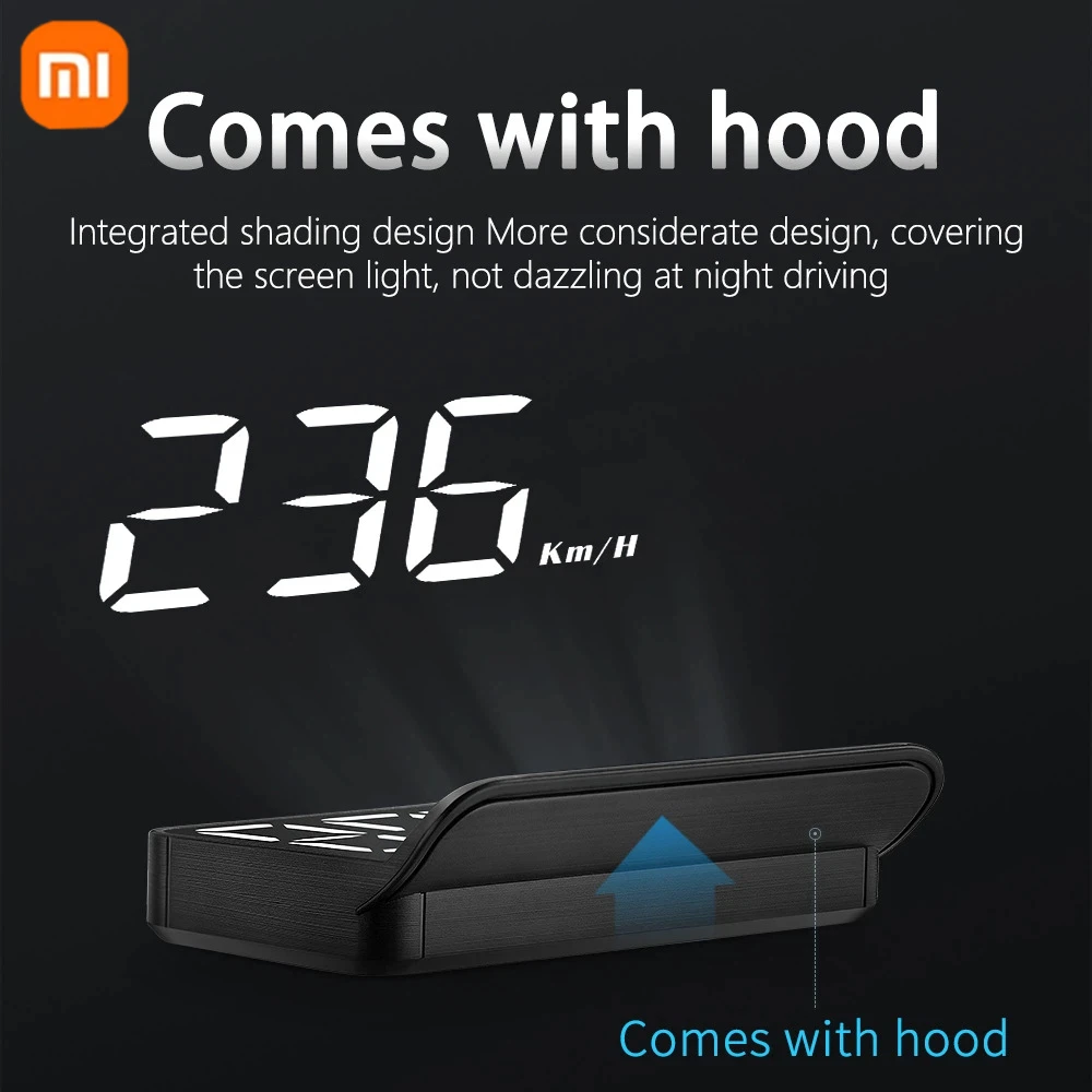 جهاز عرض الزجاج الأمامي Xiaomi M3 HUD عداد السرعة شاشة عرض علوية لقيادة سرعة الكمبيوتر إنذار السرعة الزائدة جهد درجة حرارة الماء #1