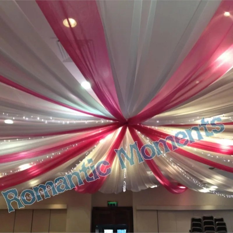 Asian Specialty 18 Pcs Banquet Mediterranean Style Ceiling Drape Canopy Drapery for decoration fabric 0.45m*10m per piece