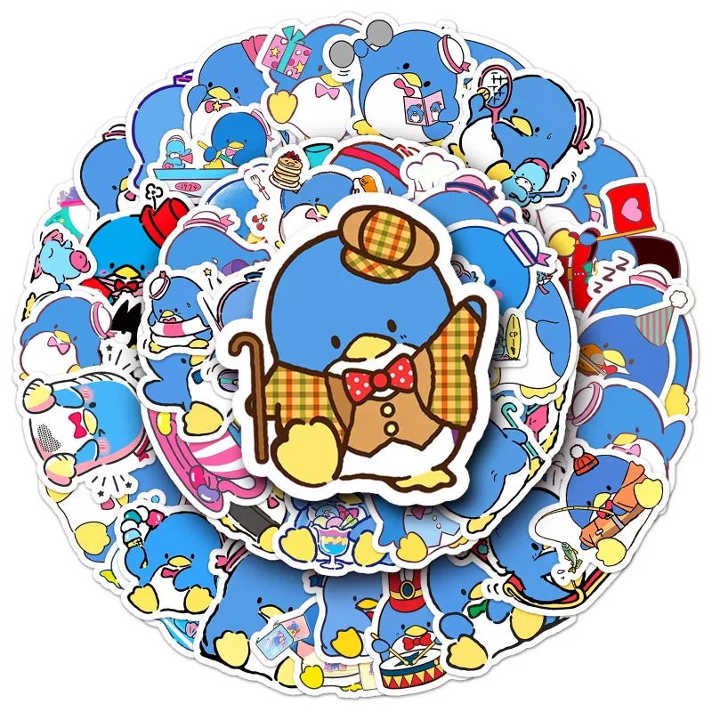 50pcs Tuxedo Sam Cartoon Paper Cute Blue Penguin Sticker Waterproof DIY Decorative Water Cup Laptop Luggage Desktop Sticker