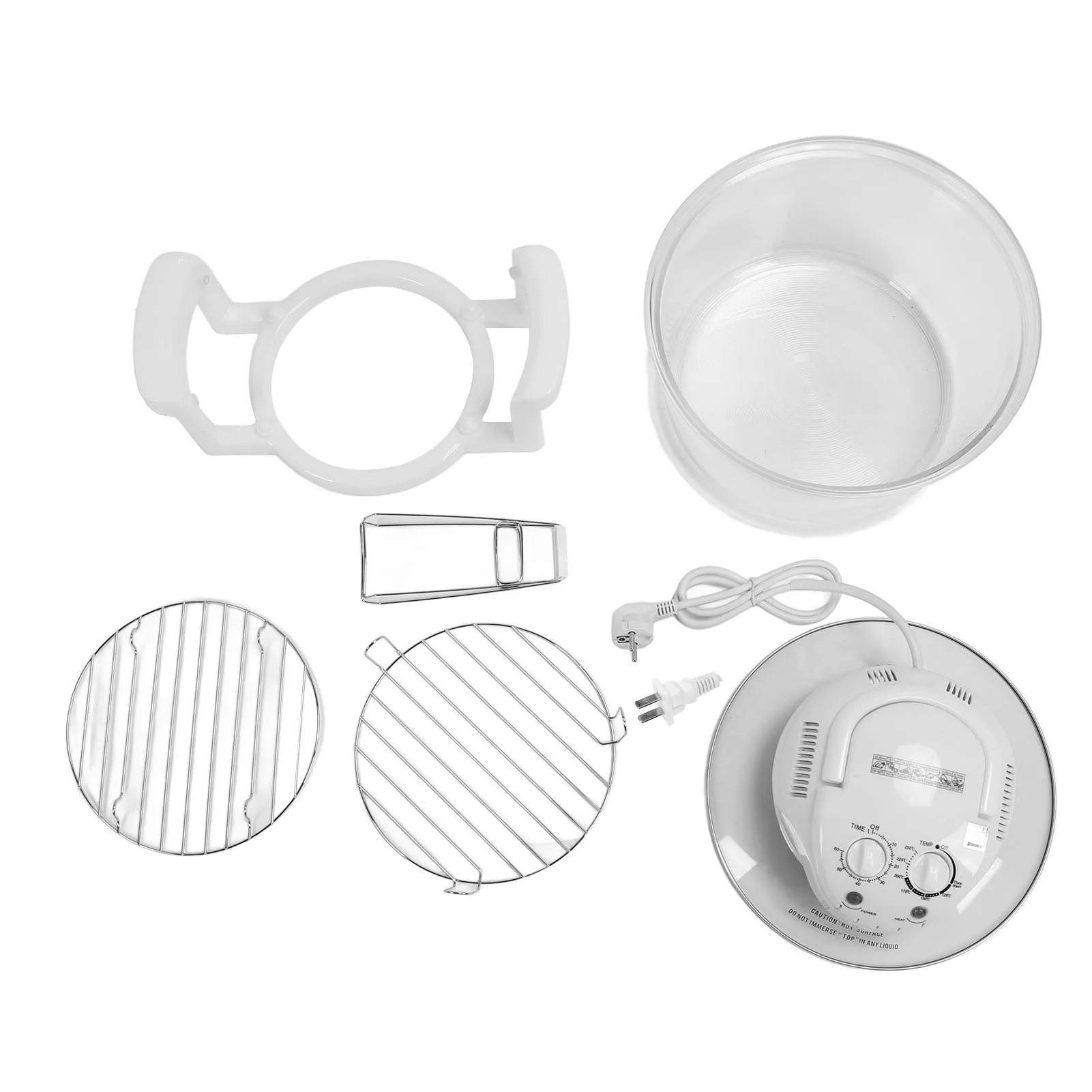 Electric Digital Food Fryer Efficient Oilless Fryer Multi Functional Glass 360 Degree Visible Healthy for Steak for French Fry