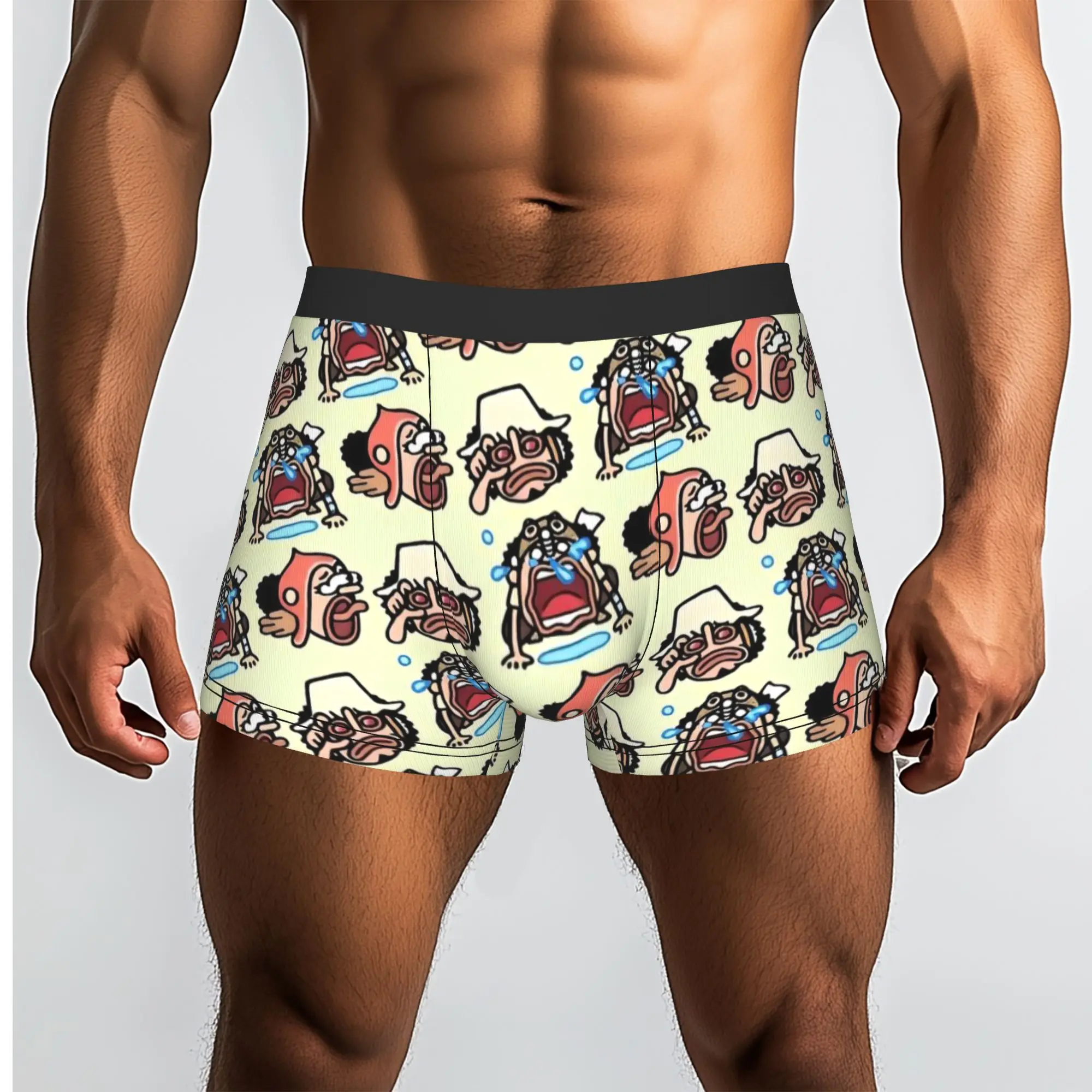 Usopp Emojis One Piece Underpants Homme Panties Men's Underwear Comfortable Shorts Boxer Briefs