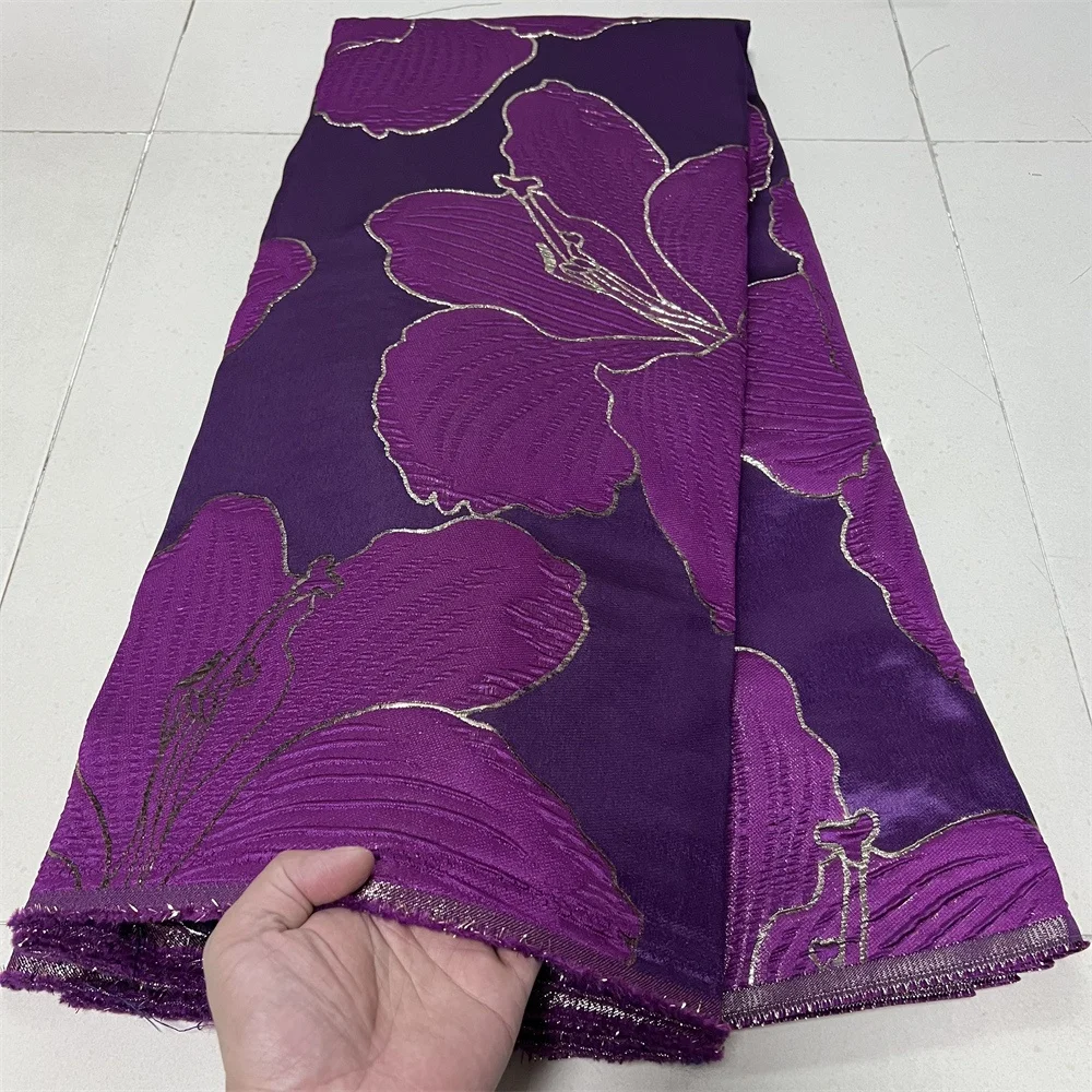 

2026 African Nigerian High-Quality Tulle Lace Fabric Organza Embroidery Guipure Party Gown Dress Brocade Jacquard Wedding 5Yards