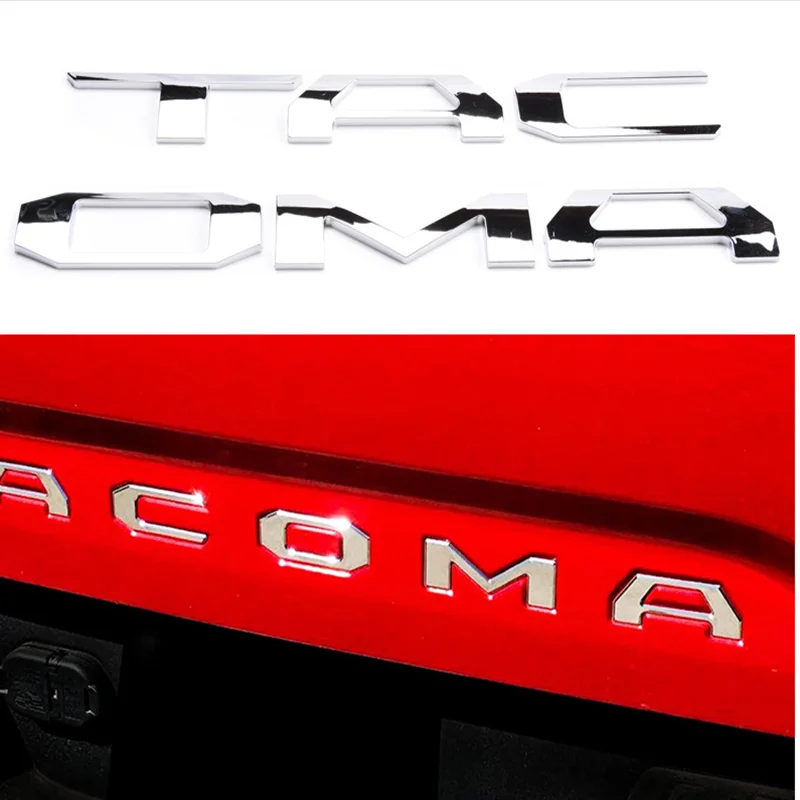 3D carta capa emblema para Toyota Tacoma, Dedicado Tailgate adesivo, acessórios de design de carro, 2016, 2017, 2018, 2019, 2020