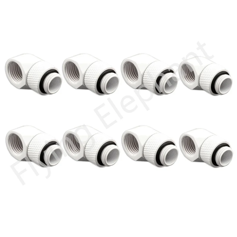 PC Water Cooling 90° Rotate Fitting G1/4'' Female To Male Hard Tube Pipe Fitting Water Cooled Connector Black/Silver/White/Gold
