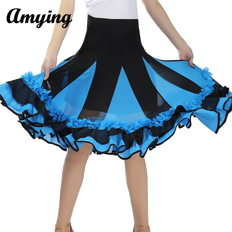 Nieuwe Moderne Dans Halve Rok Elegante Latin Dance Salsa Rumba Halve Rok Square Dance Performance Swing Jurk Slanke Oefenrok