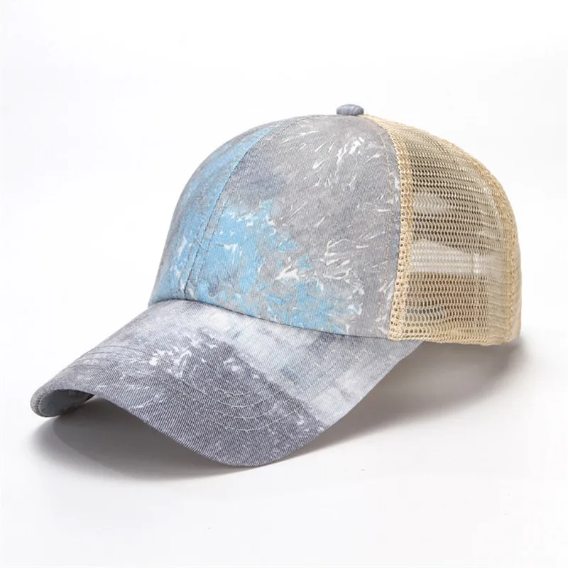 Summer tie dye printed baseball caps for men Breathable designer fitted sublimation Trucker cap for women casual cotton gorros