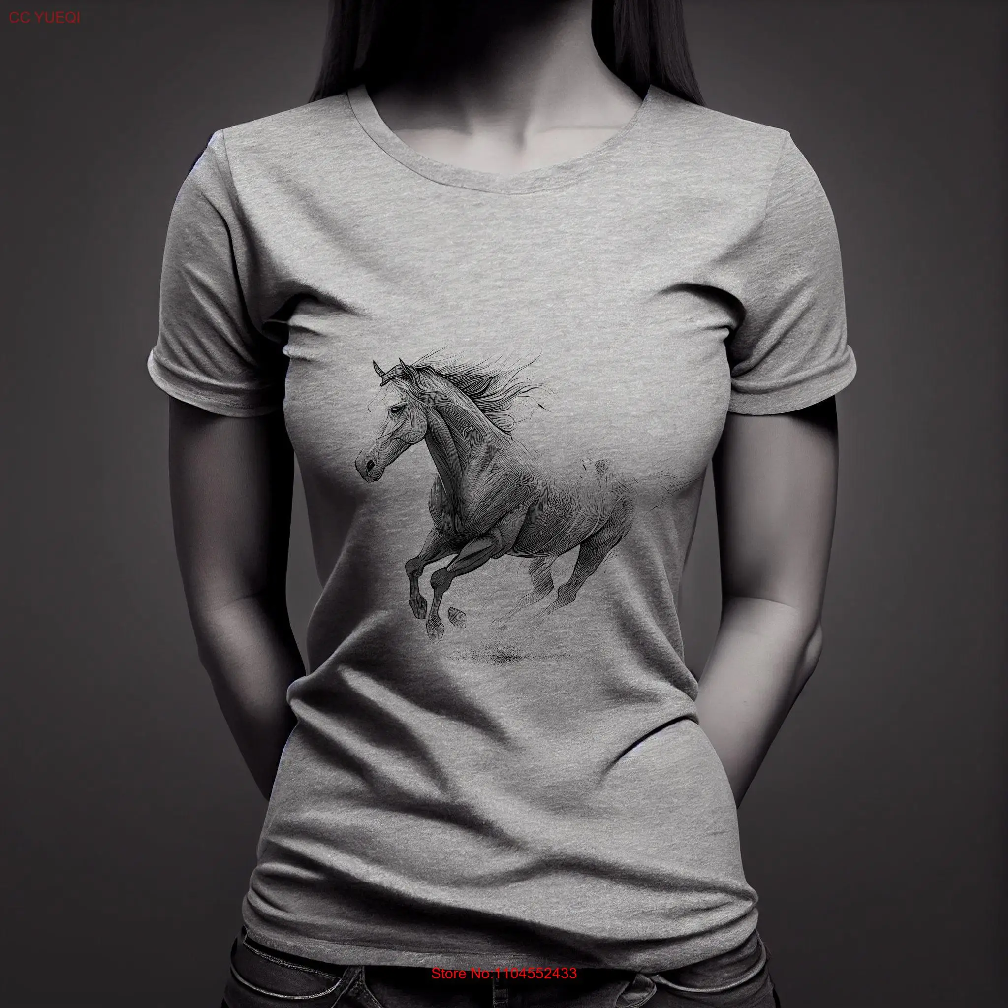 Camiseta original Running Horse de manga larga o corta.