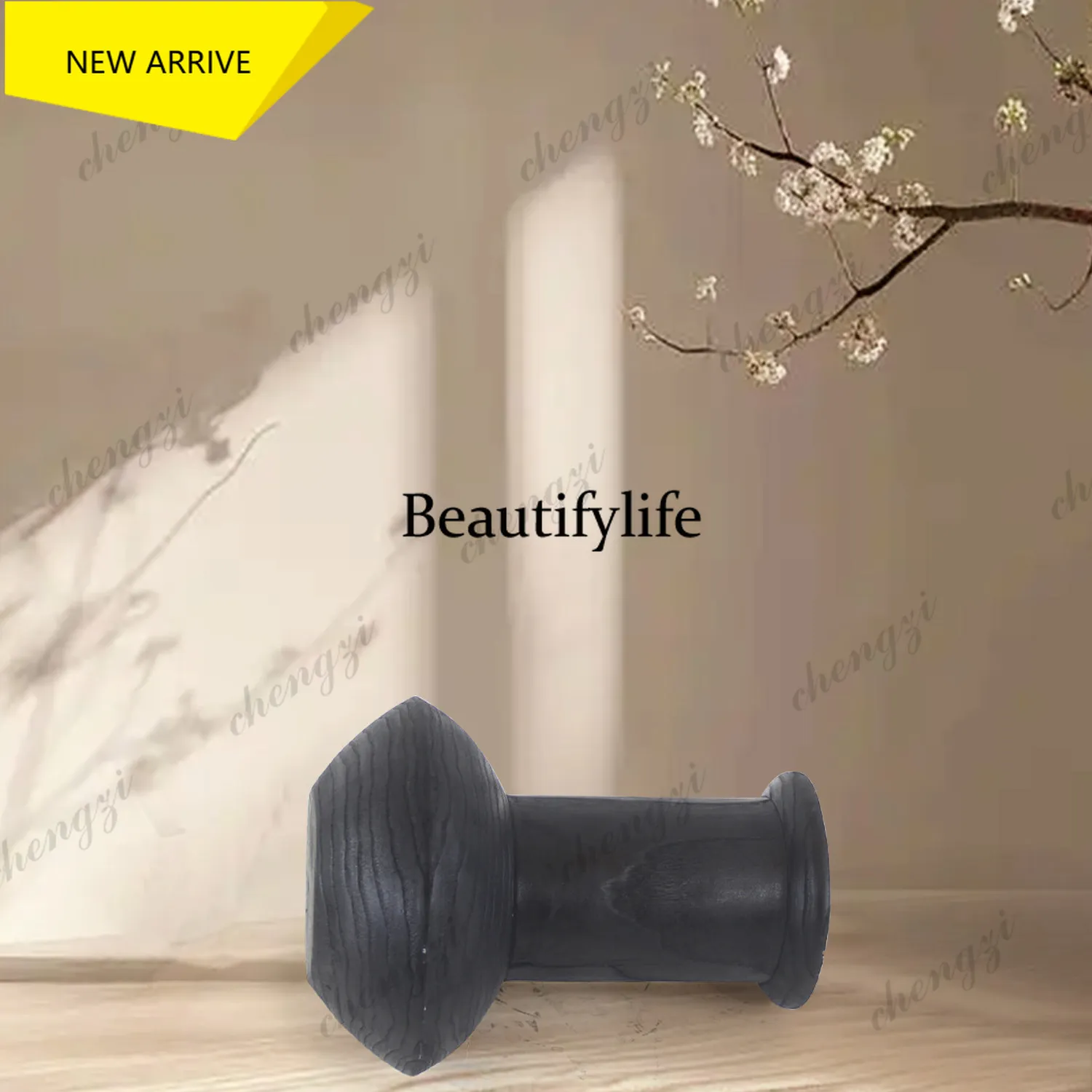 MM182 Wabi Shafeng Home Furnishing B & B Living Room Eggshell Solid Wood Flower Vase Dried Flowers Dried Branches