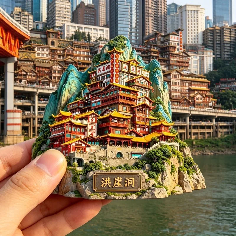 3D relief refrigerator stickers for famous Chinese scenic spots Chongqing cultural and creative tourism commemorative gifts