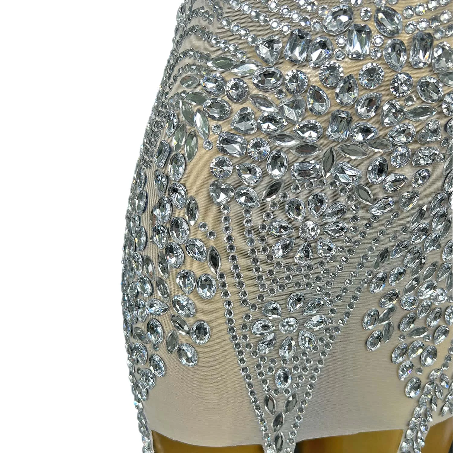 Meibai-Vestido corto De graduación con diamantes blancos brillantes, vestido Sexy con cuello Halter, cristales brillantes, diamantes De imitación, vestidos De cóctel para fiesta De cumpleaños