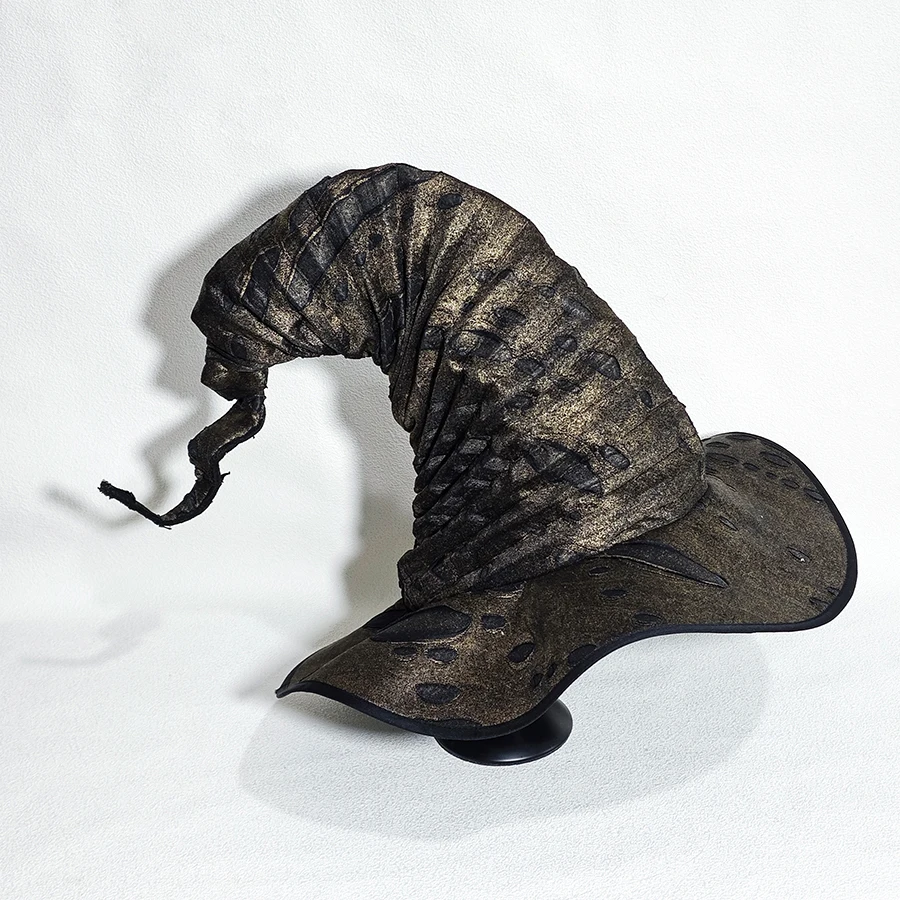 El sombrero de bruja dorado vibrante de Halloween es adecuado para fiestas de Halloween, juegos de rol y fiestas temáticas de maquillaje