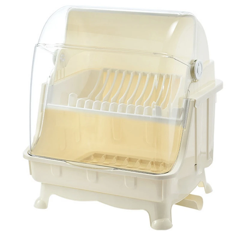 

Multi-Functional Dish Drying Rack And Anti-Ash Storage Box Cutlery Holder Dish Drainer Utensil Organizer