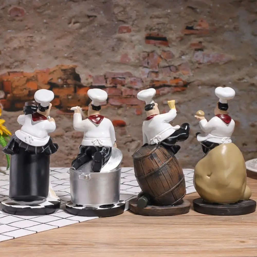 

Handicraft Rustic Bakery Chef Resin Statue Simulated Crafts Farmhouse Cake Shop Decor Model Funny Kitchen Chef Figurine