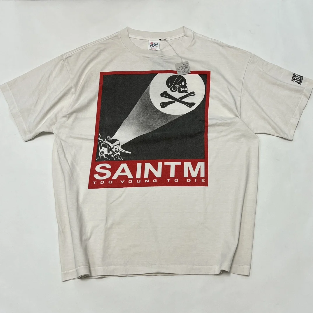 Top quality SAINT HOOD COLLAB 23SS ETERNAL TEE WHITE NBHD vintage oversize t-shirt men women cotton t shirt