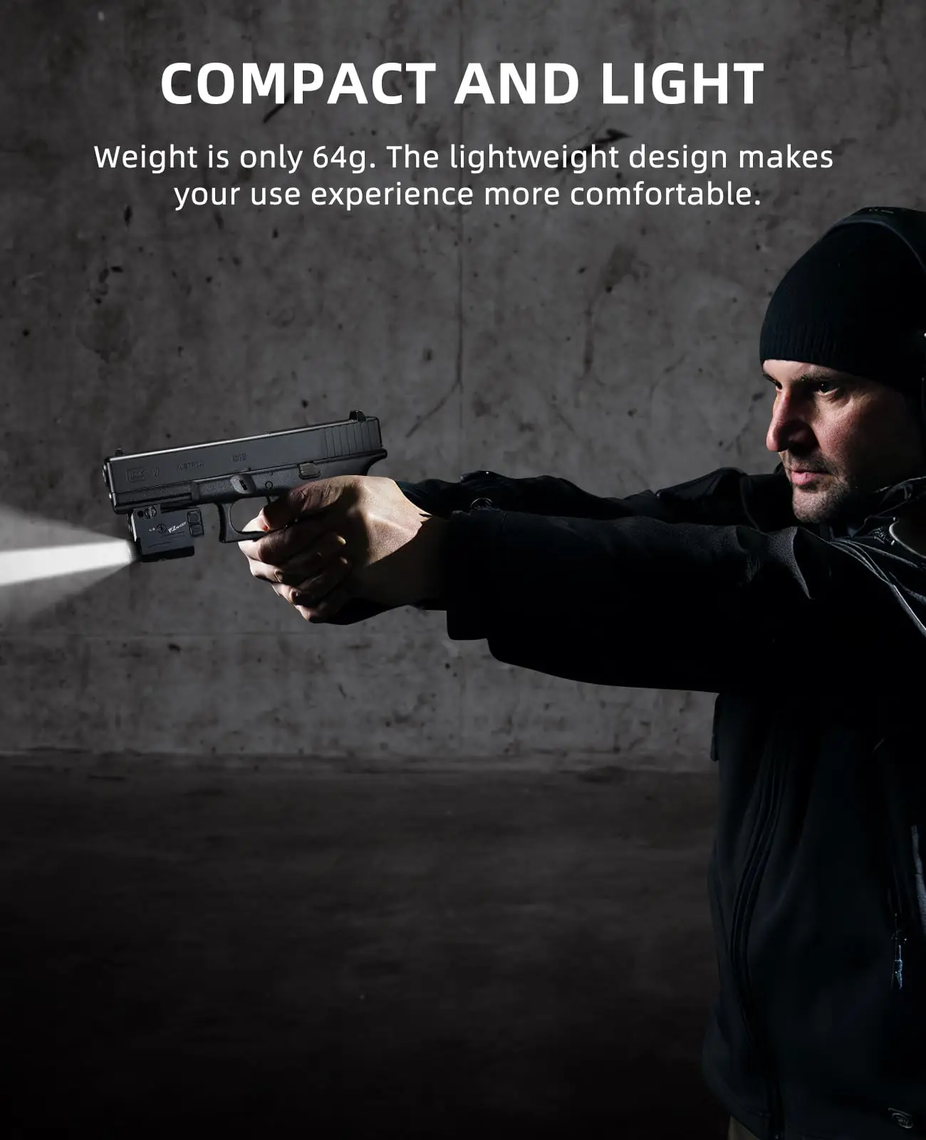 EZshoot-linterna táctica de 700 lúmenes, luz láser roja y verde, recargable para pistola, Compatible con Glock y riel Picatinny