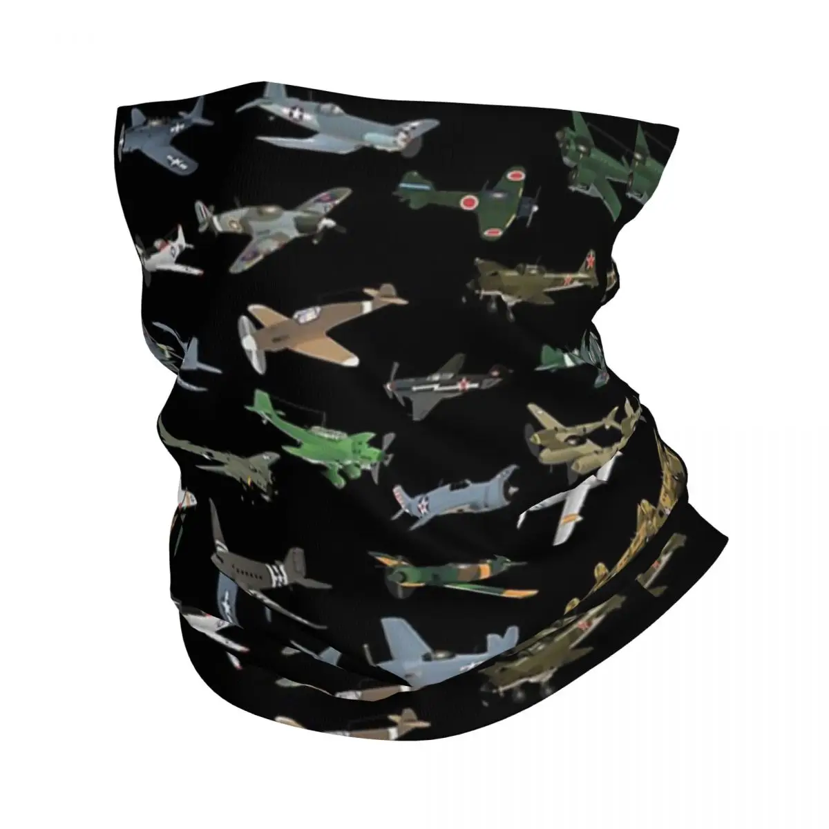 Various WW2 Airplanes Bandana Neck Gaiter Printed Face Scarf Warm Balaclava Riding Unisex Adult Winter