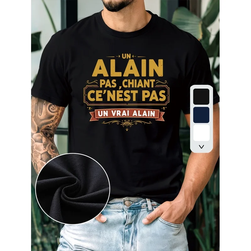 Men'S T-Shirt, Fun 'Alain Not Annoying' Printed T-Shirt, Men'S Short Sleeve T-Shirt, Regular Casual Daily Men'S Top, Men'S T-Shi