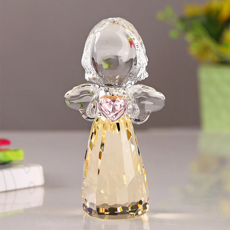 Crystal Angel Ornament for Desktop Decoration, European Figure, Cartoon Fairy, Simplicity, Household, Office, Desktop, Birthday