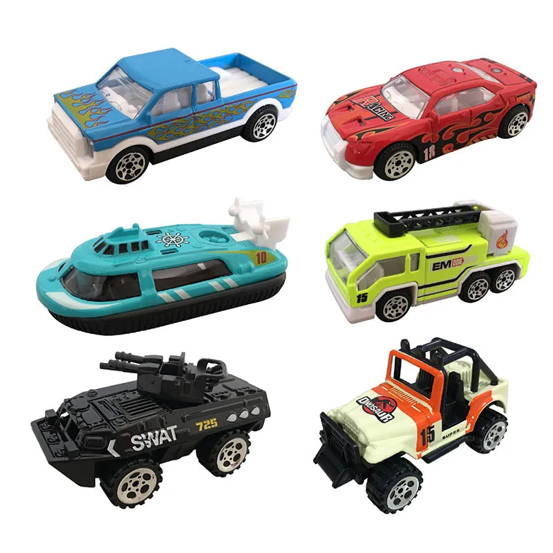 1:64 Mini Legering Automodel Simulatie Brandweerwagen / Militaire voertuigen / Sportwagen / Jacht / Politievoertuig Leuk Trek auto Speelgoed