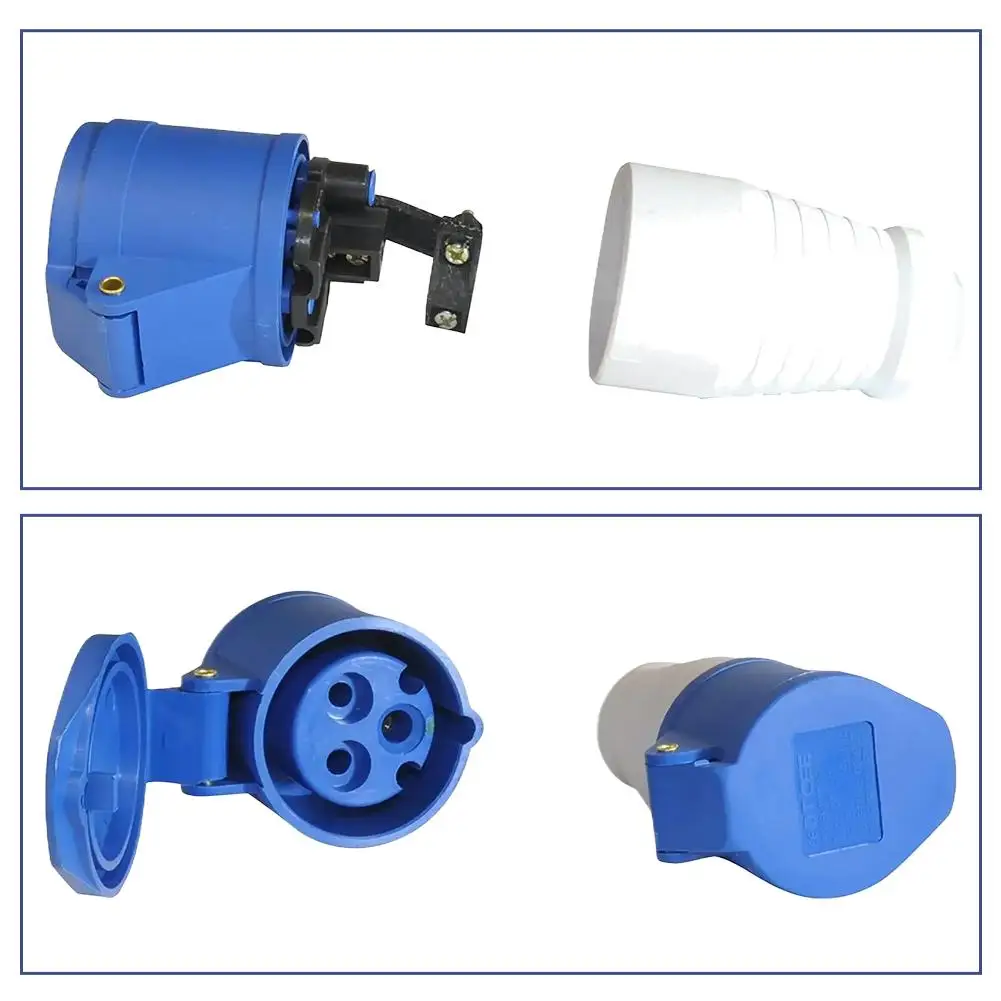 

Автомобильный адаптер-разъем для подключения к сети 240В 16А для караванов, автодомов, кемперов, взрывозащищенные сменные вилки