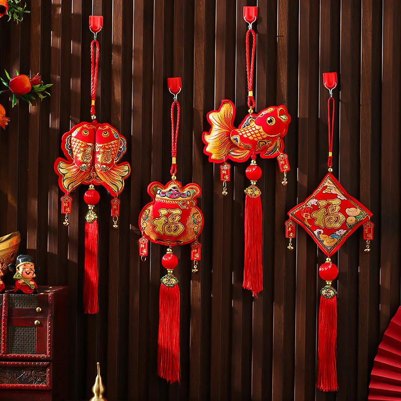 

1pc Spring Festival Red Pendant Lucky Bag Lantern Small Ornaments For Living Room Chinese New Year Decoration