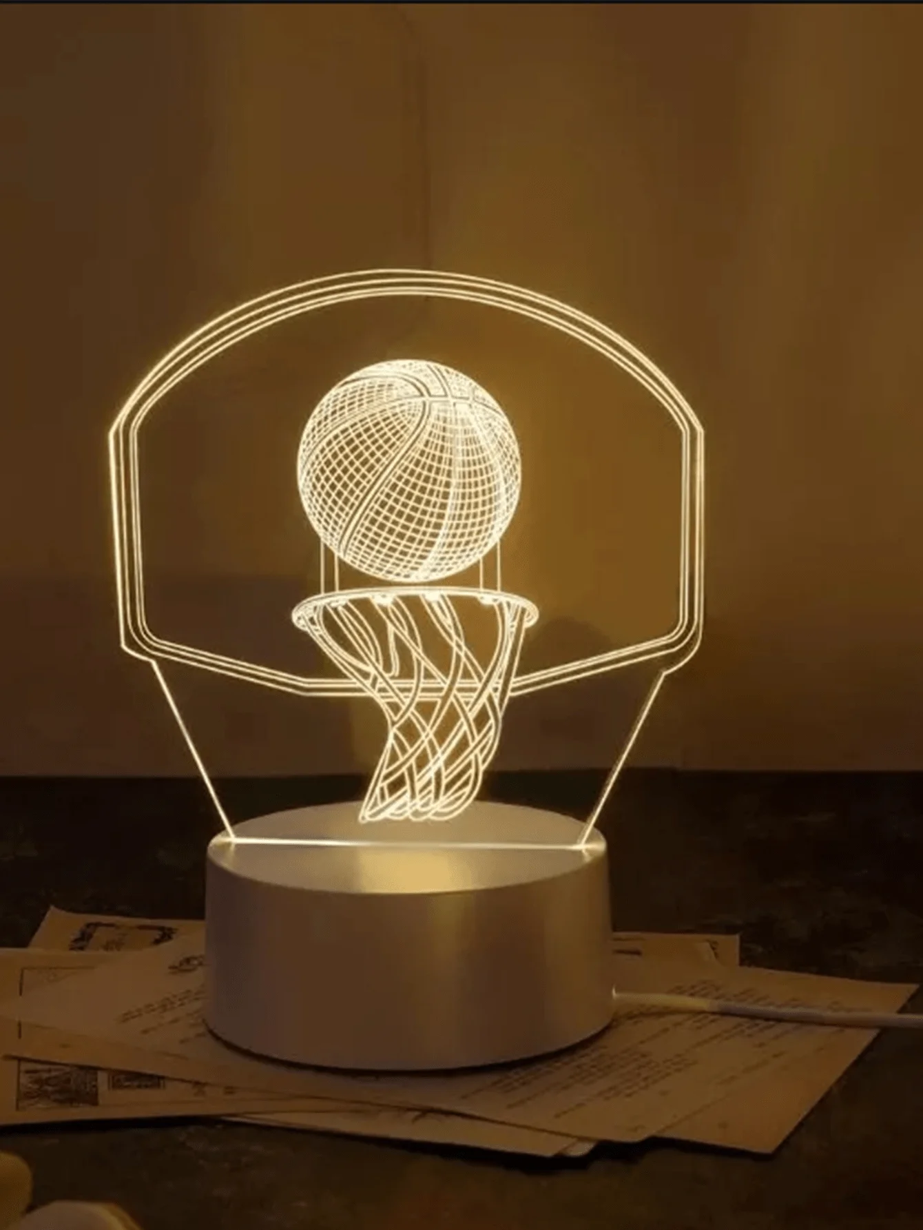 1 قطعة USB ثلاثية الأبعاد كرة السلة اطلاق النار الإبداعية ضوء الليل USB الجدة ليلة ضوء ديكور الجدول مصباح LED مكتب الخفيفة #6