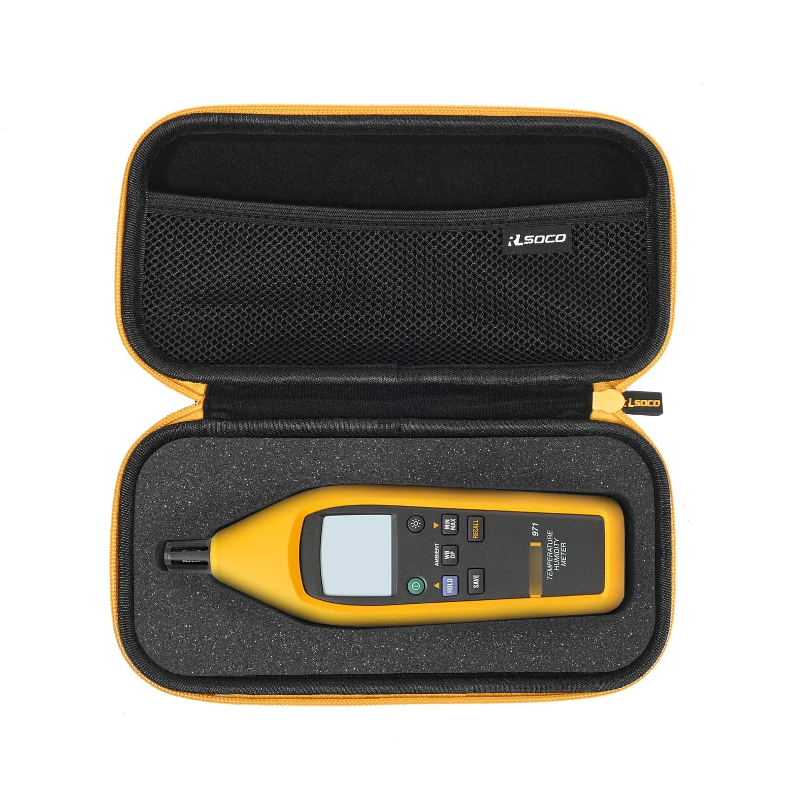 Hard Case for Fluke 971 Temperature Humidity Meter Storage Pouch with Comfortable Handle YKK Zipper P(Case Only)