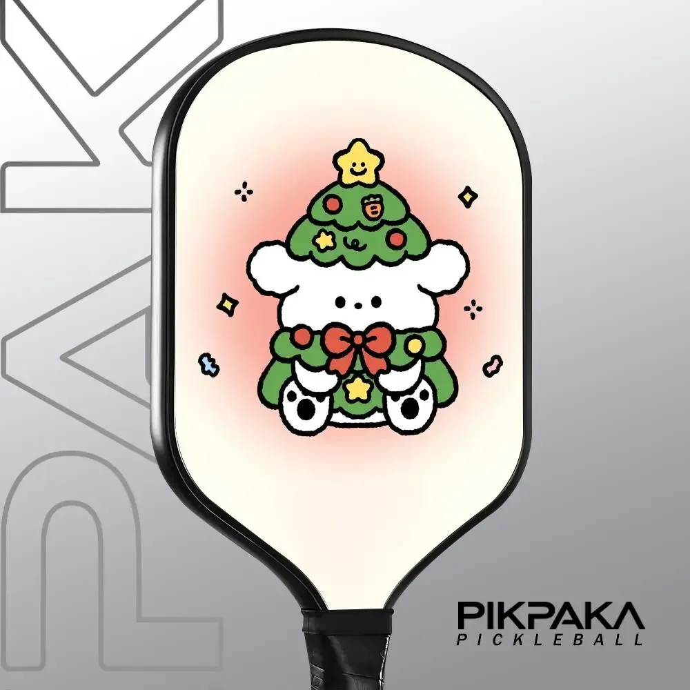 

Pickleball Paddle T700 Carbon Fiber 16MM Honeycomb Core Sandblasting Surface Comfort Grip Racket Merry Christmas Puppy