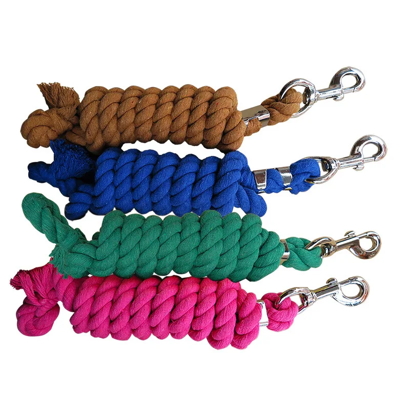 

2025 New Equestrian Rein Halters Heavy Duty Cotton Weave Leading Rope Halter Equipment for Horses
