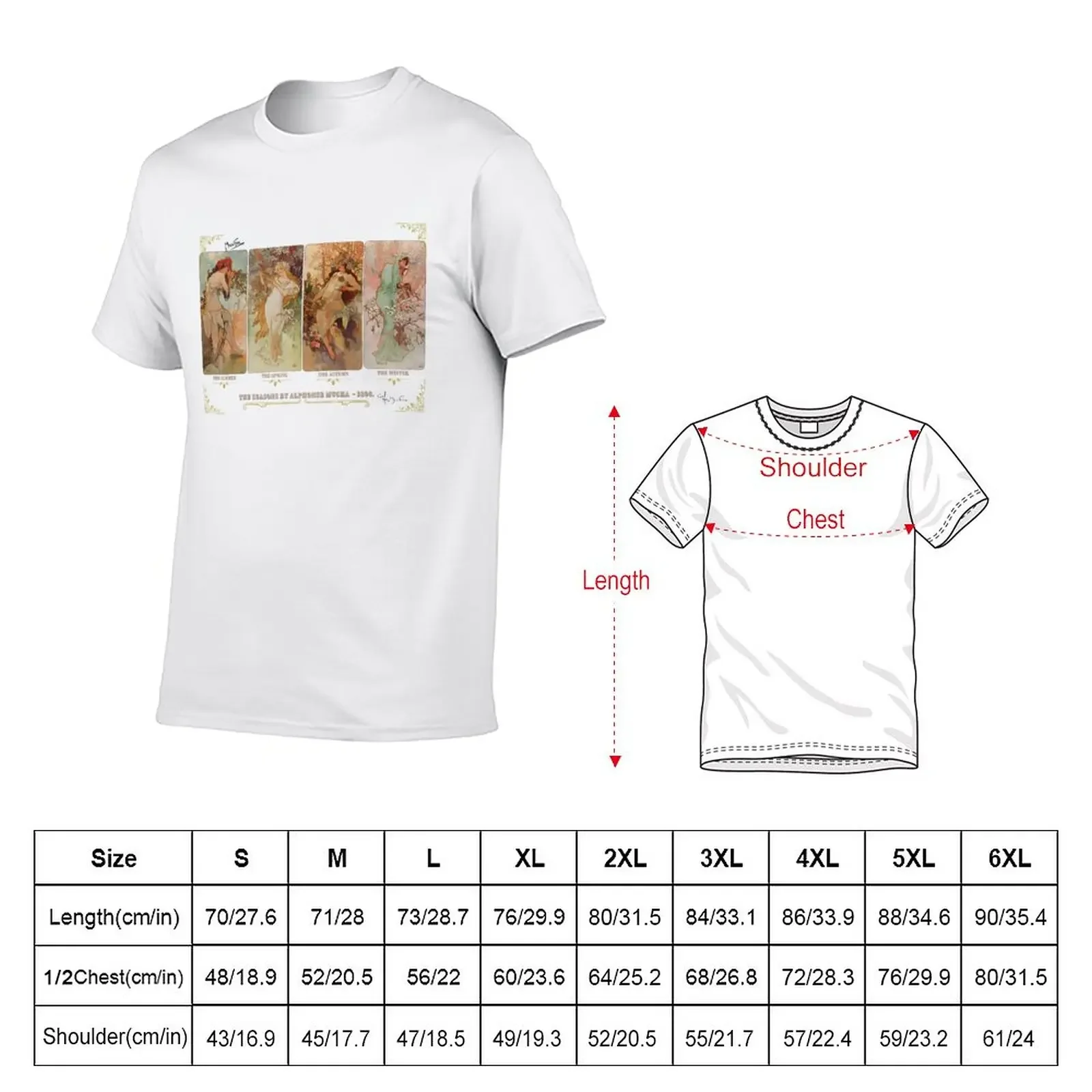 New The seasons by Alphonse Mucha T-Shirt blacks cheap stuff customs quick-drying men t shirts