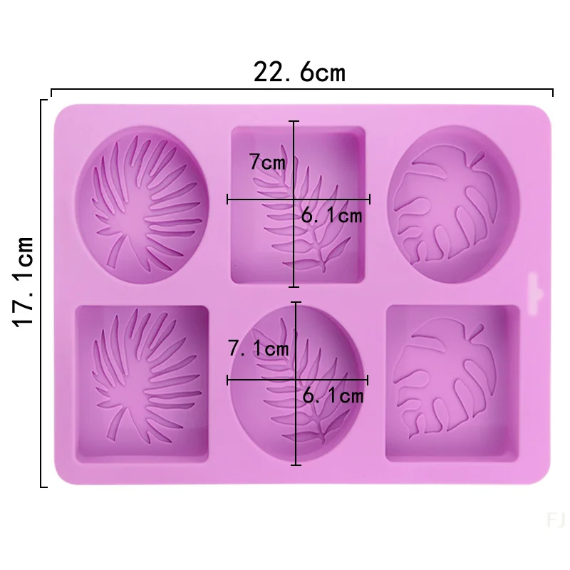 [YU]6 Cavities Palm Olive Leaves Shape Silicone Soap Mold DIY Handmade Cake Soap Molds Palm Leaf Soap Craft Molds