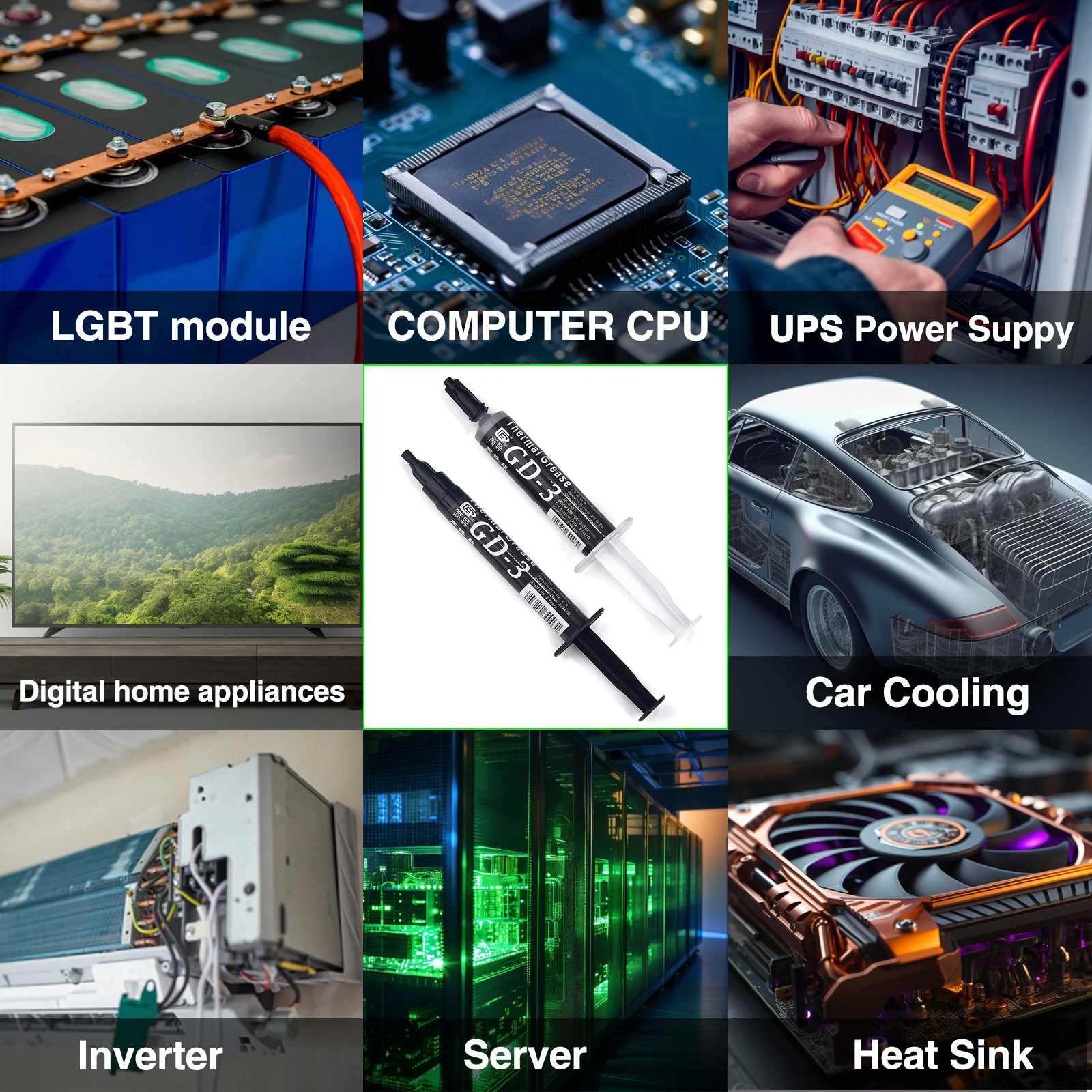 GD-3 3/7G Pasta Termal Konduktivitas Minyak Silikon Pembuangan Panas untuk CPU Heat Sink Pendingin Pendingin Gemuk Senyawa Silikon