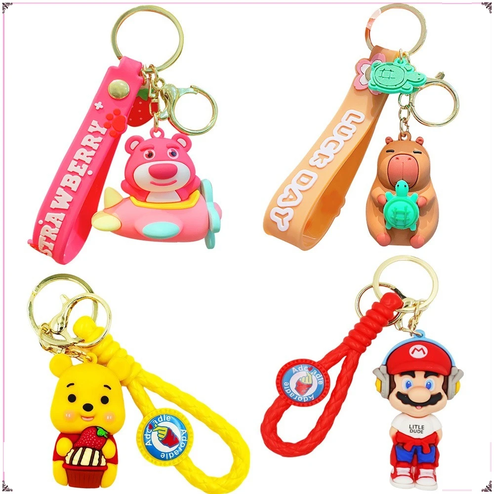 

Cartoon Fashion Keychains Backpack Pendant Keyrings Couple Car Key Chains Decorative Accessories Exquisite Gifts for Children