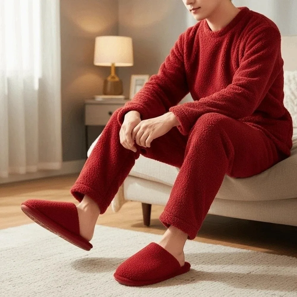 Casual Soft New Year Slippers Warmer Thickened Red Cotton Slippers Cute Home Cotton Shoes Daily view 4
