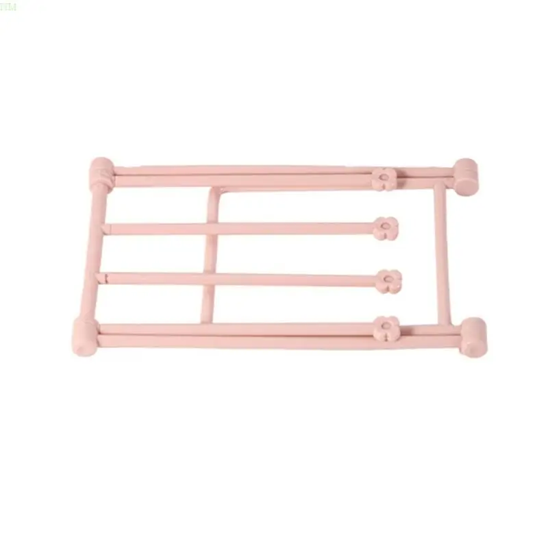 Foldable Display Rack Multifunctional Women Headband Desktop Storage Rack Pink NM