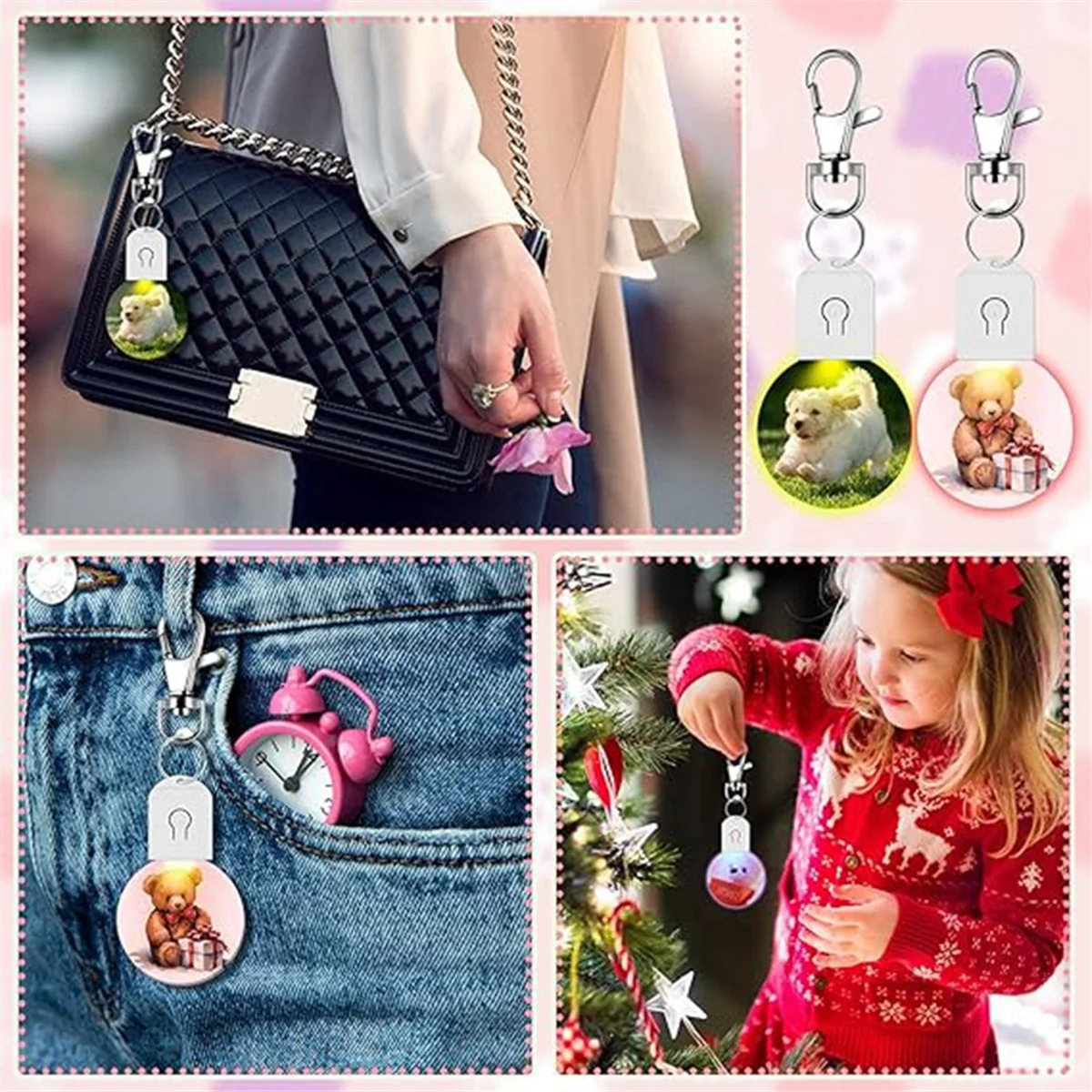 

10 шт. светодиодный сублимационный пустой брелок с акриловой подсветкой, круглый брелок «сделай сам»,JADD